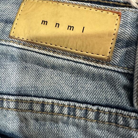 MNML Jesus & Mary Straight Leg Jeans Men’s 32 Light Wash Raw Hem Streetwear - Picture 12 of 12